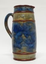 Royal Doulton - A glazed handled jug, 5??7 and maker's mark MB to base, height 17cm, diameter 6.5cm.