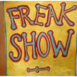 SIMEON STAFFORD (B.1956) Freak Show Oil on board Signed 122 x 122cm