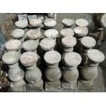 Balustrade - Reconstituted stone, twenty pieces, each piece height 39, width 14cm.