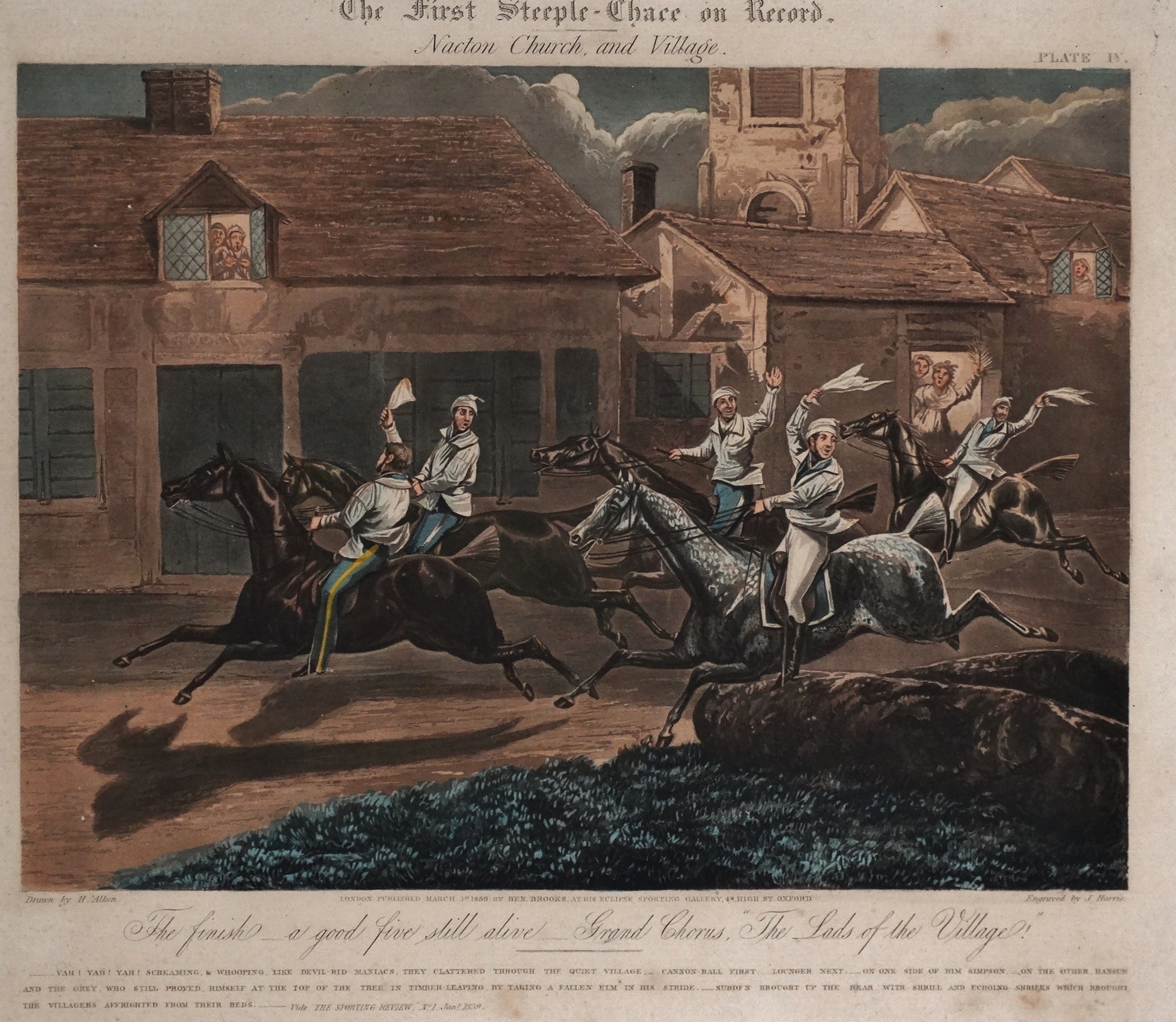 J. HARRIS after H. Alken A set of four hand coloured engravings The First Steeple-Chase on Record, - Image 5 of 5