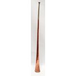 Circa 1900 postal horn - A copper and nickel horn with braised joint, length 89.9cm.