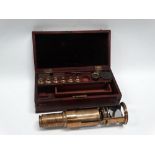 Scientific Instrument - A Georgian mahogany cased reflecting Martin drum type monocular