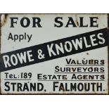 Advertising Sign and Original Post - ' FOR SALE Apply ROWE & KNOWLES Valuers Surveyors Estate