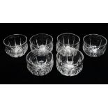 Heavy Georgian Cut Glass - A set of six cut glass finger bowls, height 8.5cm, diameter 12cm.