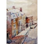 ERNEST G. PRYE North Country Street View Watercolour and gouache Signed Framed and glazed Picture