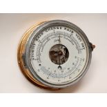 Early 20th century ship's barometer - A Schatz brass cased compensated precision barometer with