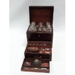 Medicine chest - A Georgian mahogany military medicine chest with brass handle and key lock