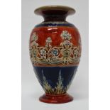Doulton Lambeth England - A baluster vase, No.9468, maker's mark PB to base, height 23cm, diameter