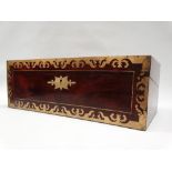 Early 19th century brass and rosewood writing slope - A mahogany lined lap desk with three secret