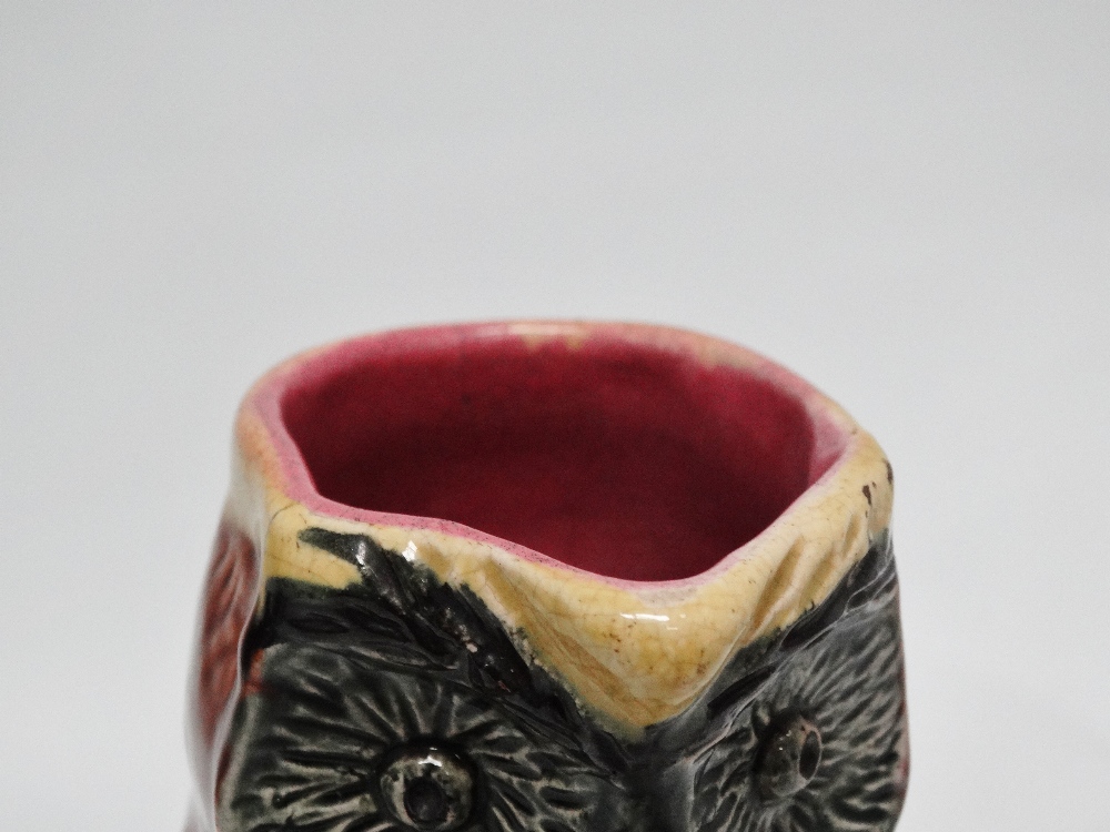 Majolica - A 19th century owl jug, height 16.5cm. - Image 4 of 5