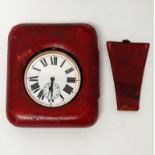Goliath watch - A station master's watch with inset seconds dial at 6 and blued hands within a red