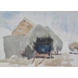 FRANKLIN WHITE (1892-1978) The Hay Cart Watercolour Signed and dated 1924 Framed and glazed