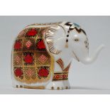 Royal Crown Derby - A paperweight modelled as an elephant, marked MMIII and hand painted mark LP