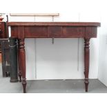 Victorian fold over tea table - A Victorian four legged fold over tea table with single gateleg