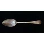 A silver spoon with monogram RGC and stag armorial, London 1834, maker's mark for Randall