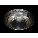 A silver pierced bowl with impressed decoration, marked Sterling 800 to base and Heather Mathews B &