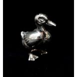 A silver .925 hallmarked model of a duck, height 2.9cm, weight 9g.