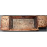 18th/19th century elm dough bin - A continental elm dough bin, with adzed decoration, bears old