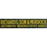Vitreous Enamel advertising sign - 'RICHARDS, SON & MURDOCH, AUCTIONEERS, VALUERS & ESTATE