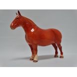 Beswick - A heavy horse 'CH.Masse Dainty' with a white plaited mane and tail, white socks and tan