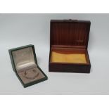 Rolex - Two watch boxes, to include a leather covered and brass buckle box, height 7.5cm, width