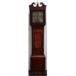 Early 19th century brass faced 8 day longcase clock - A 30.5cm brass dial with applied chapter