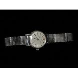 Omega - A ladies stainless steel watch.