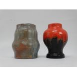 Trivetta - A drip glazed bellied vase, marked No.173 to base, height 13cm, diameter 9.5cm,