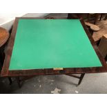 Rosewood card table - A 'Urquhart & Adamson Cabinet Makers Liverpool' rosewood swivel top card table