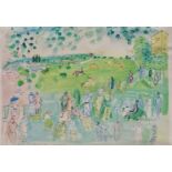 After Raoul Dufy (1877-1953) Ascot 1935 A coloured print Framed Picture size 49 x 66cm Overall