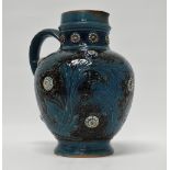 Doulton Lambeth 1874 - A relief decorated and scraffito jug, various marks, including maker's mark