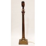 Corinthian column lamp - A 1930s lamp with fluted column on a double square stepped base, height