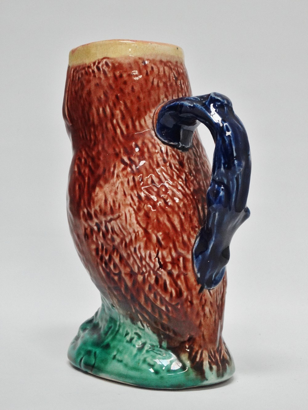 Majolica - A 19th century owl jug, height 16.5cm. - Image 3 of 5