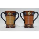 Royal Doulton - A pair of tyg vases, 5412 and maker's mark GS to base, height 16.5cm, diameter