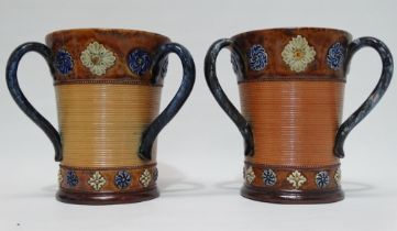 Royal Doulton - A pair of tyg vases, 5412 and maker's mark GS to base, height 16.5cm, diameter
