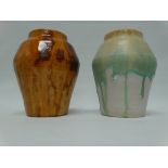 Trivetta - A pair of vases with drip glaze decoration, each marked 79 to base, each height 15.8cm