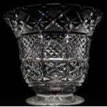 Large cut glass vase - A 19th century cut glass vase with hobnail and cut decoration with star cut