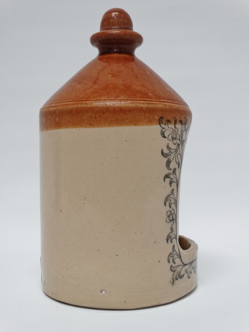 Doulton Lambeth - A two part salt glazed flagon shaped vessel, printed 'Sanitary Fountain' Rd No. - Image 4 of 6