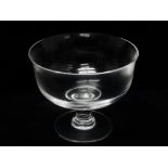 Dartington Glass - A labelled pedestal bowl, height 14cm, diameter 17cm.
