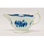 Worcester - An early blue and white sauce boat, marked to base, length 16cm.