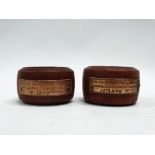 MILITARIA - WWI, a pair of teak serviette rings with plaque 'From the teak of HMS Iron Duke