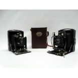 A 9cm x 12cm Zeiss Ikon folding plate camera with Tessar 1:4.5 / f= 13.5cm lens in Compur shutter