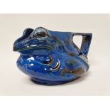 C. H. Brannam - A Barum, Devon frog jug with hand incised registration No.44561 (1886), height 11.