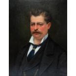 A. JULIARD Portrait Of A Man Oil on canvas Indistinctly signed and dated 1878? Framed Picture size