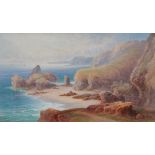 THOMAS HART (1830-1916) Kynance Cove The Lizard Watercolour Signed Framed and glazed Picture size 33