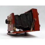 'The Blackfriars', a quarter-plate mahogany field camera by Hardcastle, Brighton with landscape