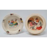 Royal Doulton England and another - Two nursery plates, one depicting 'Old Mother Hubbard', the