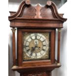 8 day Cornish longcase clock - Richd Martin Helstone, 31cm square brass dial with applied silver
