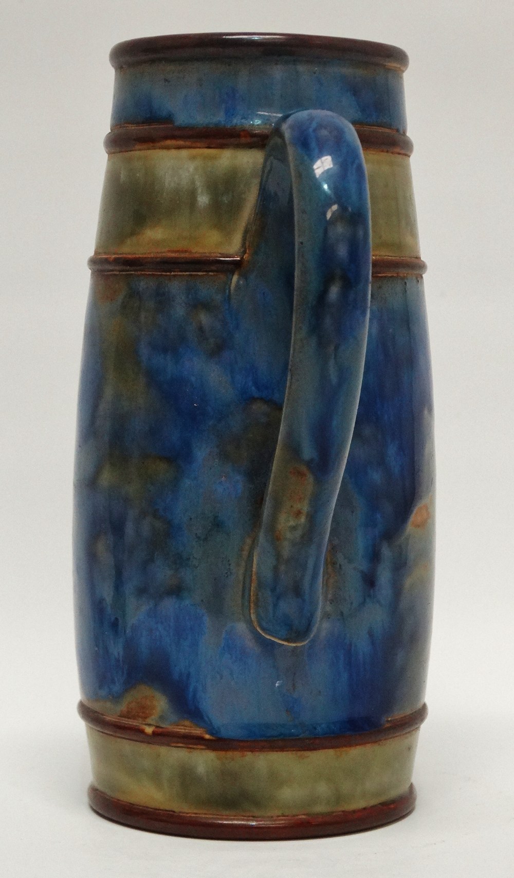 Royal Doulton - A glazed handled jug, 5??7 and maker's mark MB to base, height 17cm, diameter 6.5cm. - Image 6 of 6