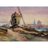 WILLIAM TATTON WINTER (1855-1928) The Windmill Watercolour Titled and penned verso Framed Picture